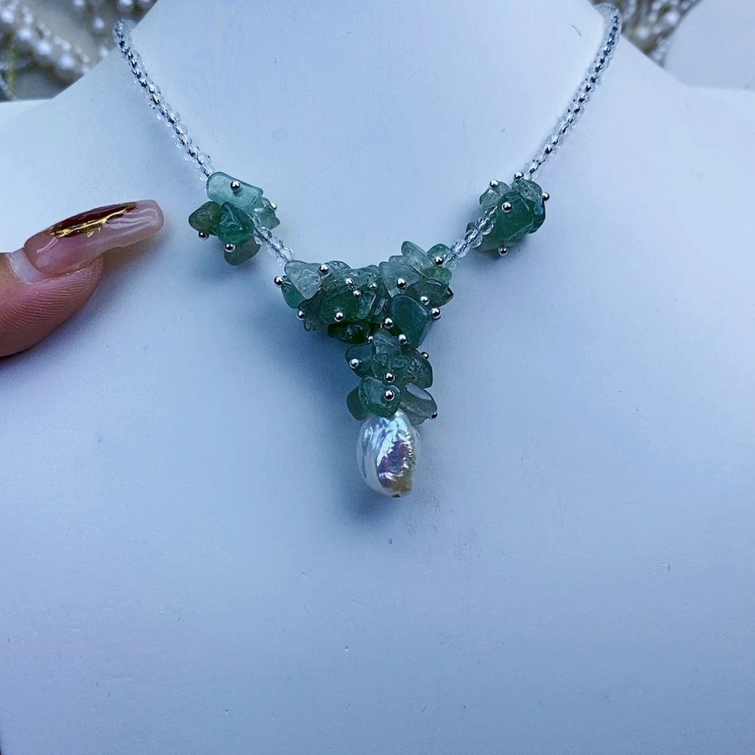 淡水珍珠颈饰银S925镶嵌