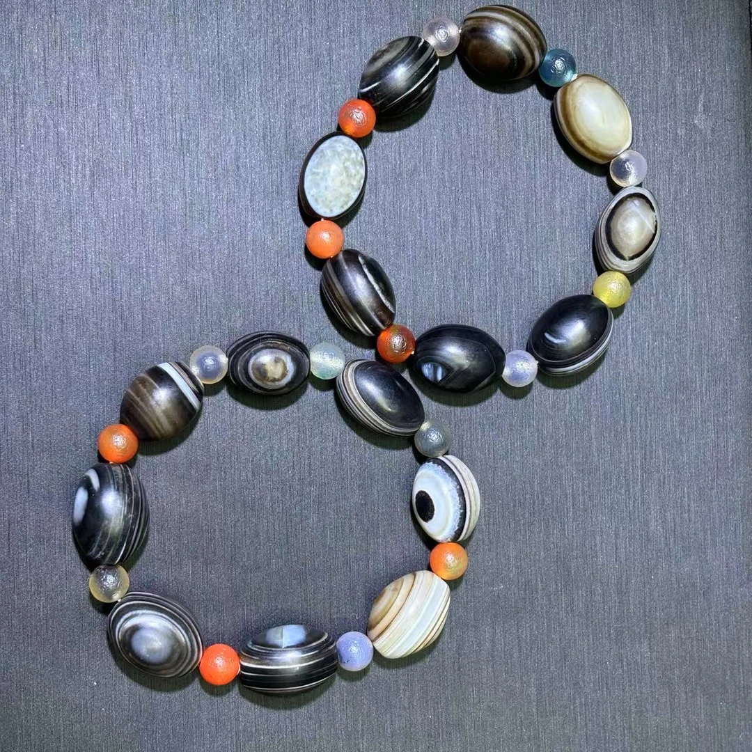 面面来财珠宝S8098-卧龙珠玛瑙手串-多样性发其一