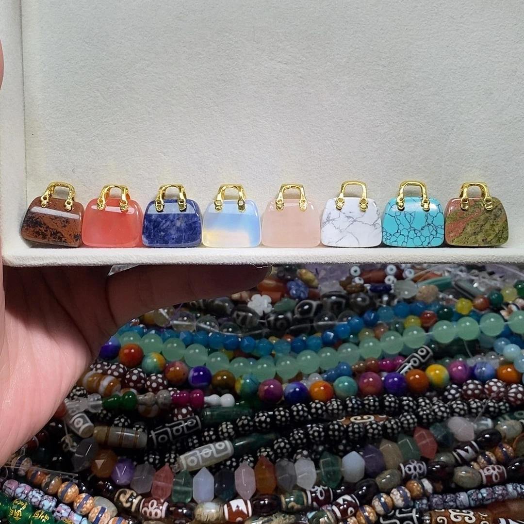 未镶嵌，包包挂坠22mm任选2个，下单备注数字，石英质玉