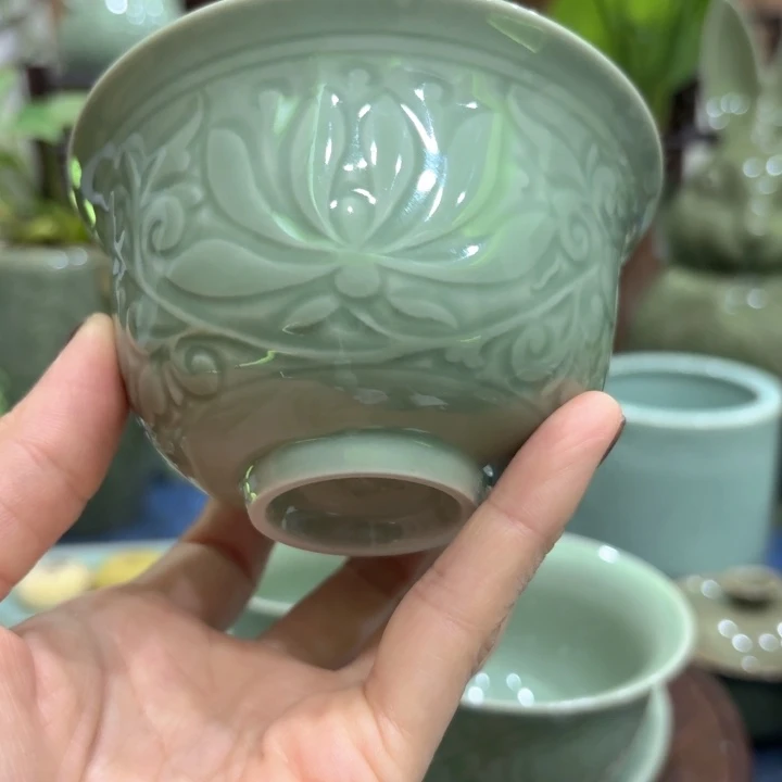 瓷片莲纹盖碗碗身1个微瑕福利