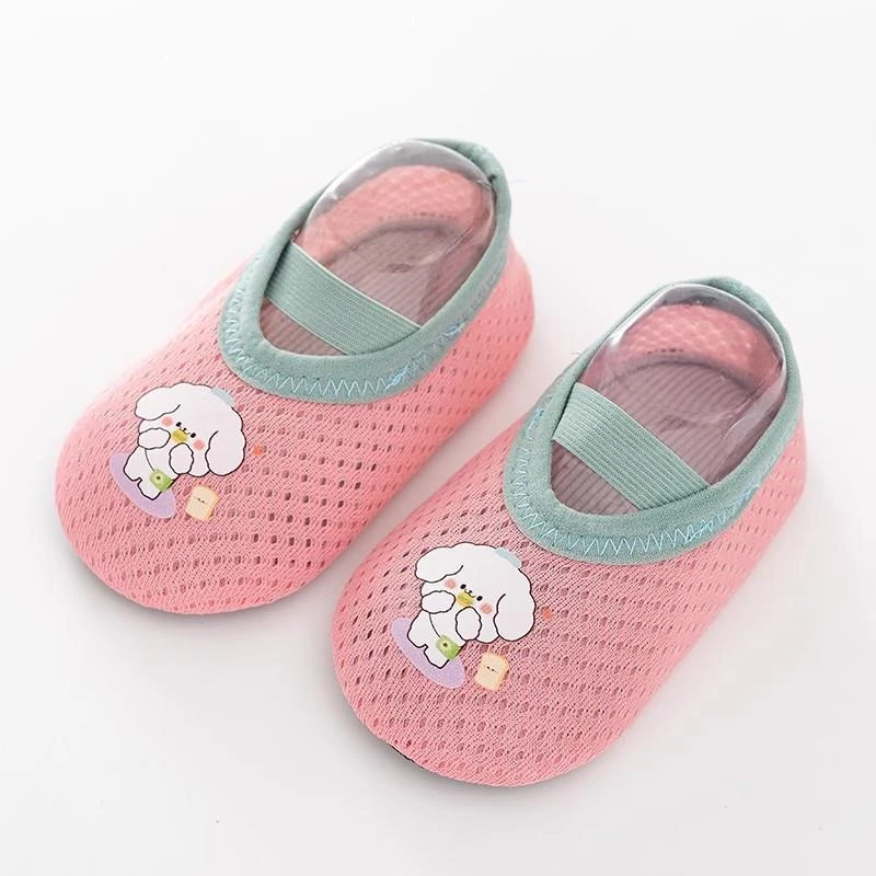 宝宝地板袜春夏季薄款防滑底隔凉婴幼儿软底学步室内儿童网眼鞋袜