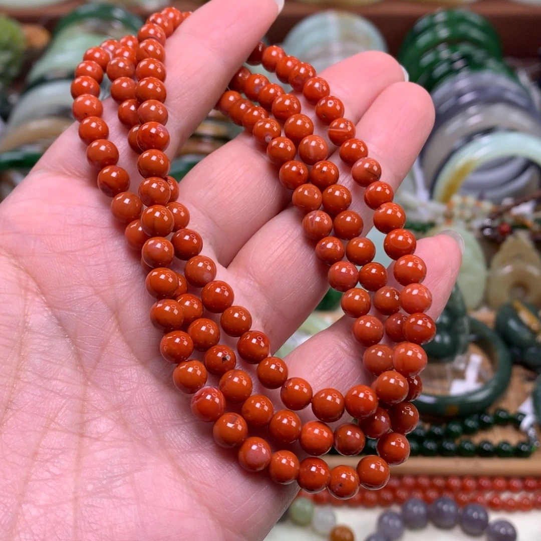 南红玛瑙未镶嵌手链卡0.6