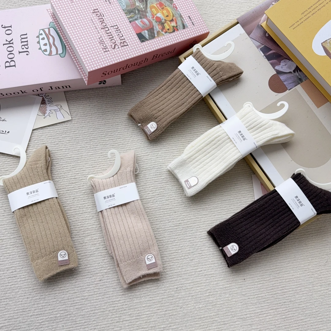 5301-3  五双女袜秋冬保暖中筒袜