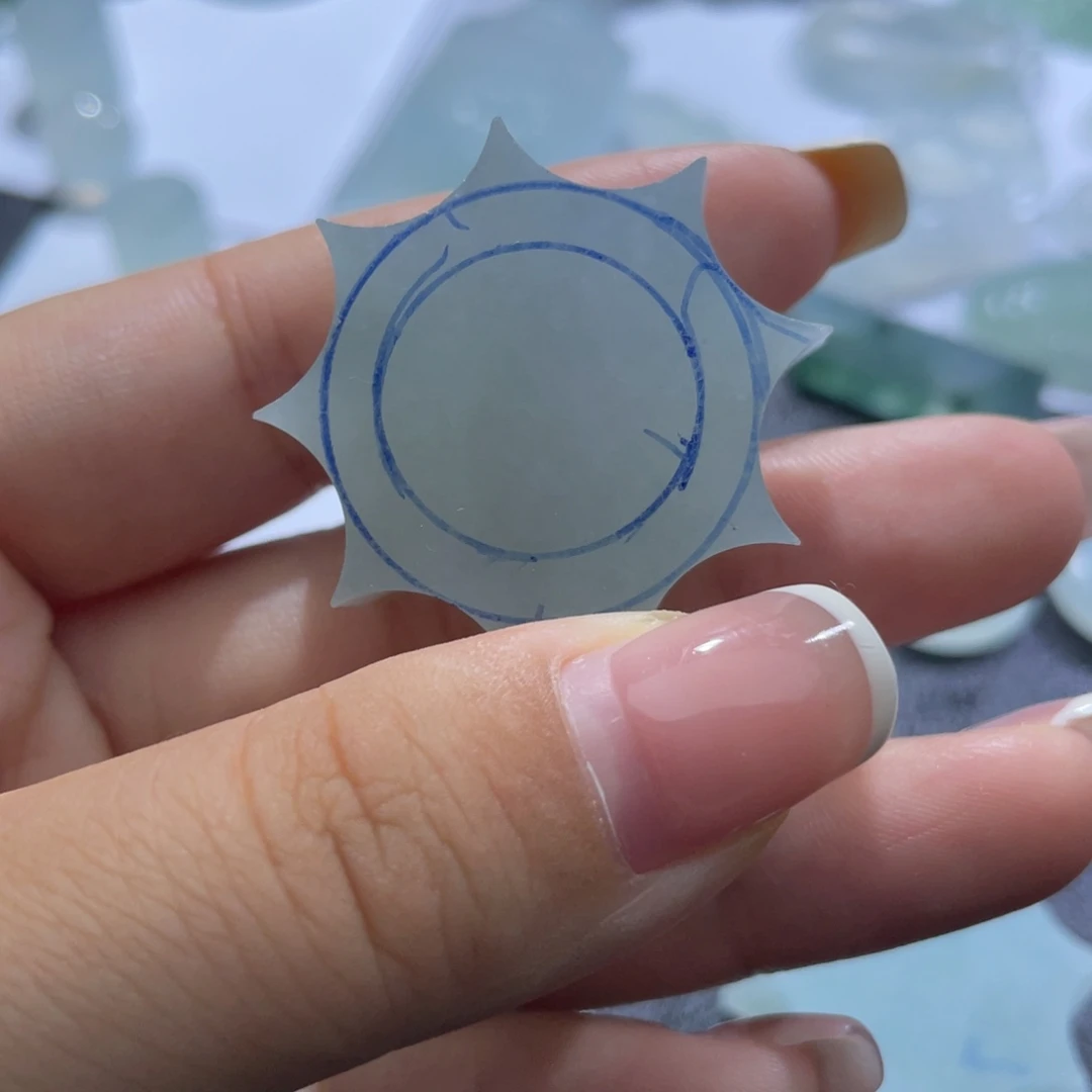 *****定制翡翠未镶嵌扣二个