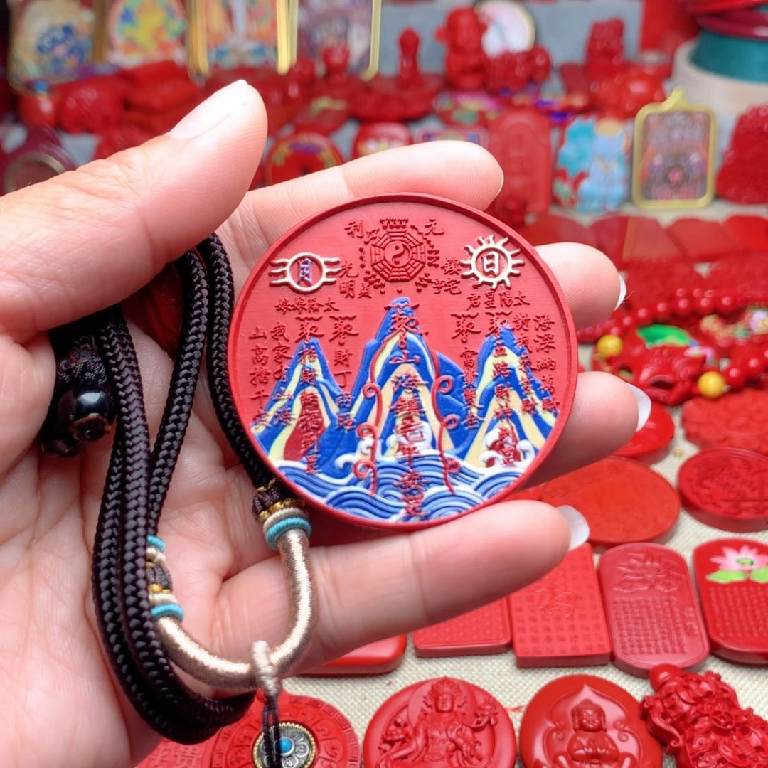 天然辰砂工艺品朱砂吊坠