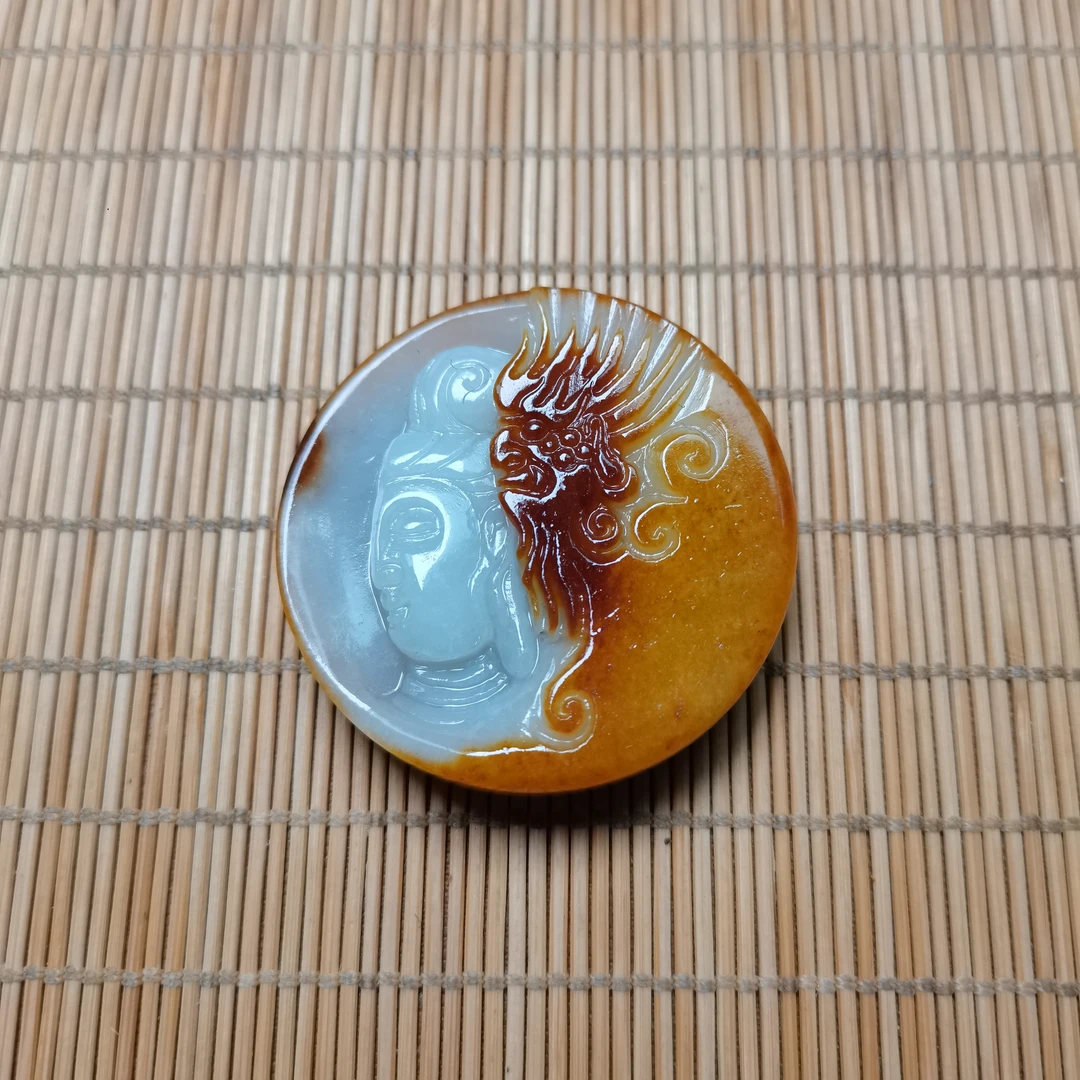 新疆和田玉佛魔一念之间悟道58克