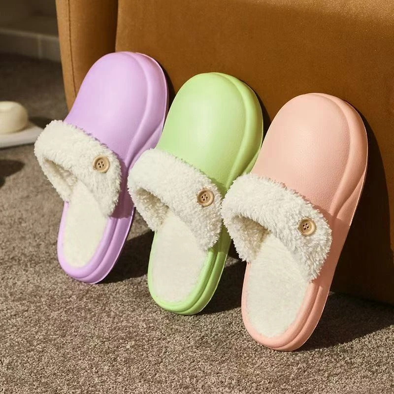 防水棉拖鞋女士秋冬季2025新款室内家居拖鞋EVA-KC666