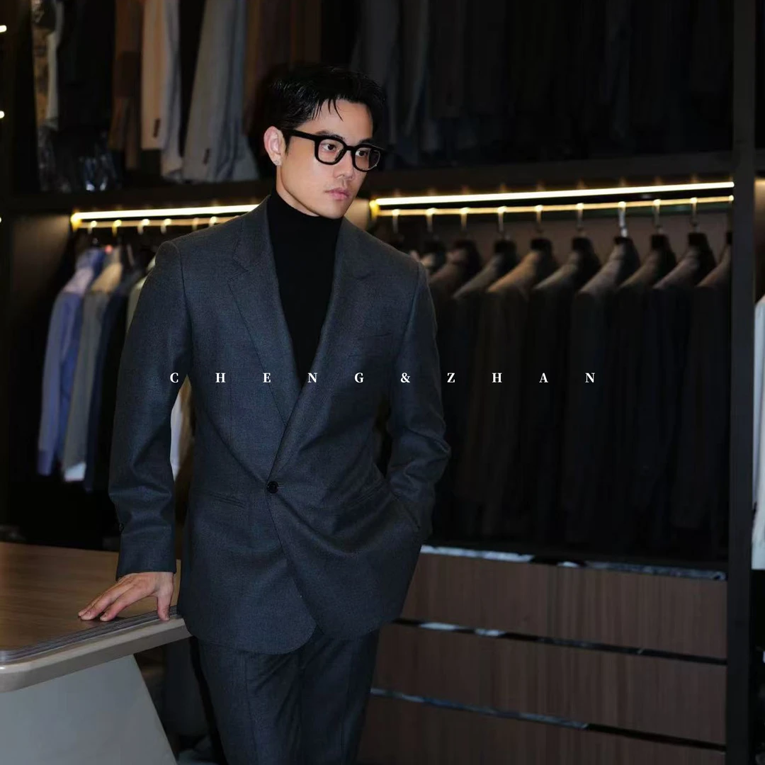 100%羊毛110支【套装】撑展【黑标】手工工艺 DR专柜同款灰色西服套西