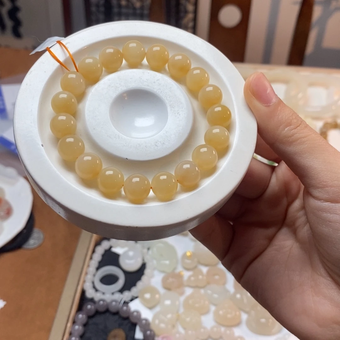 手串未镶嵌和田玉橙黄糖手串