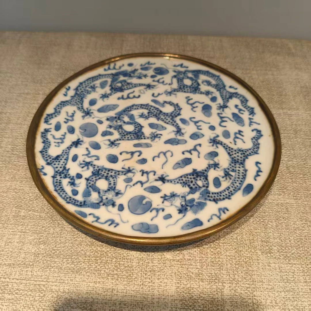 15 105 清晚期 青花龙纹壶承-612