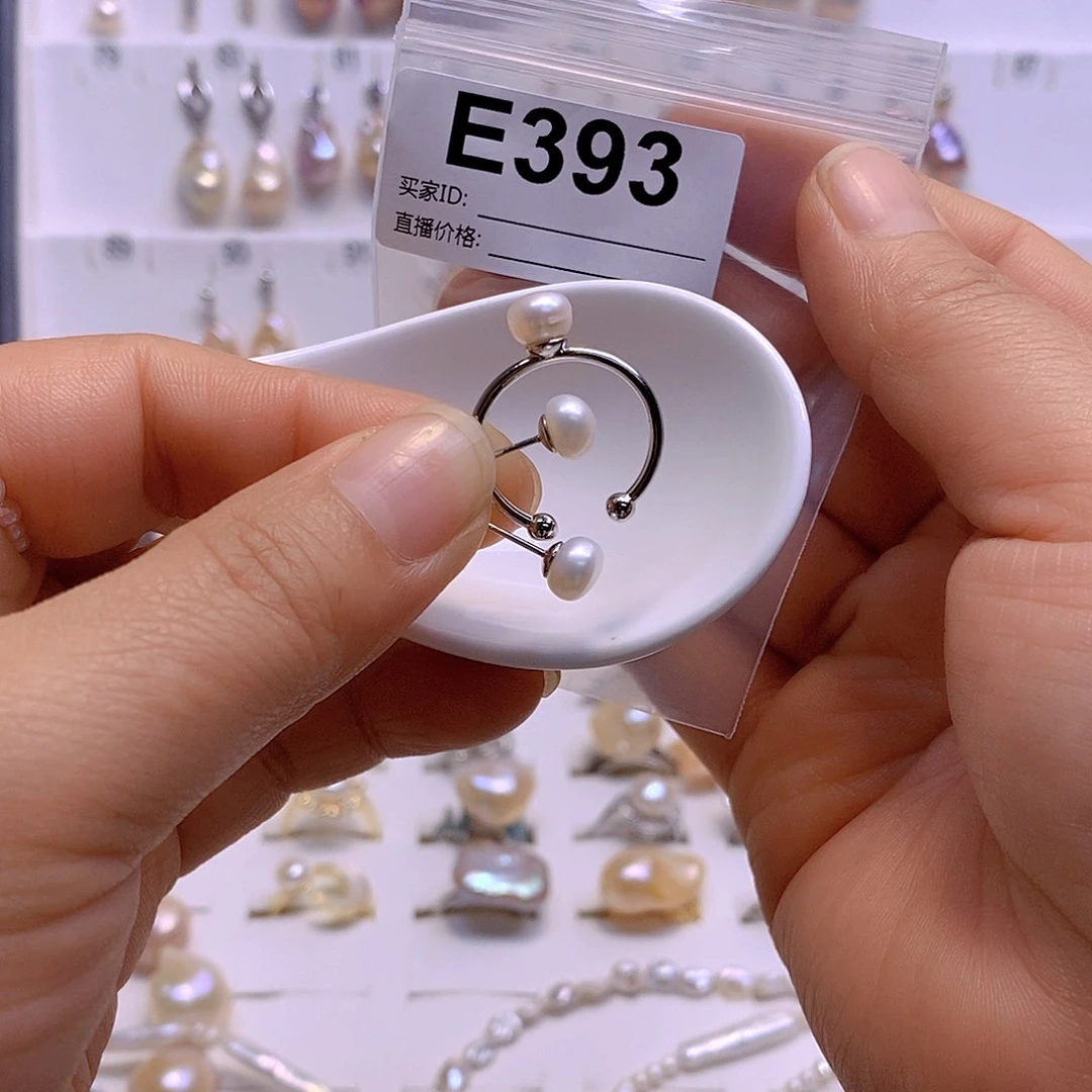 淡水珍珠耳饰银S925镶嵌