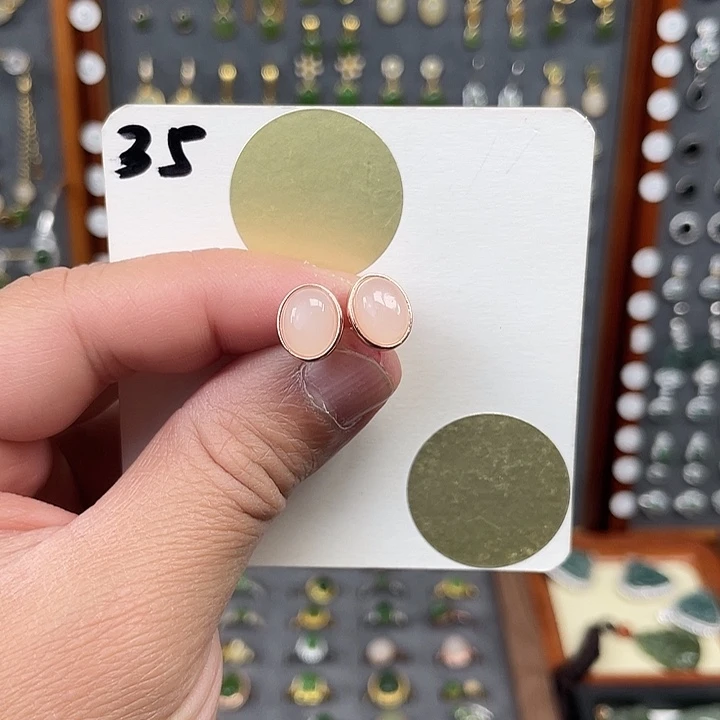 和田玉耳饰银S925镶嵌和田玉35