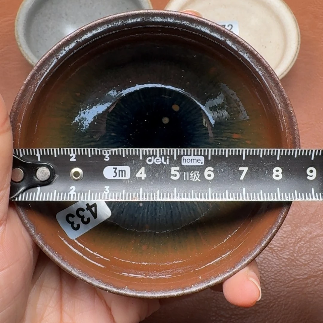 茶盏龙窑柴烧自然还原瑕疵433