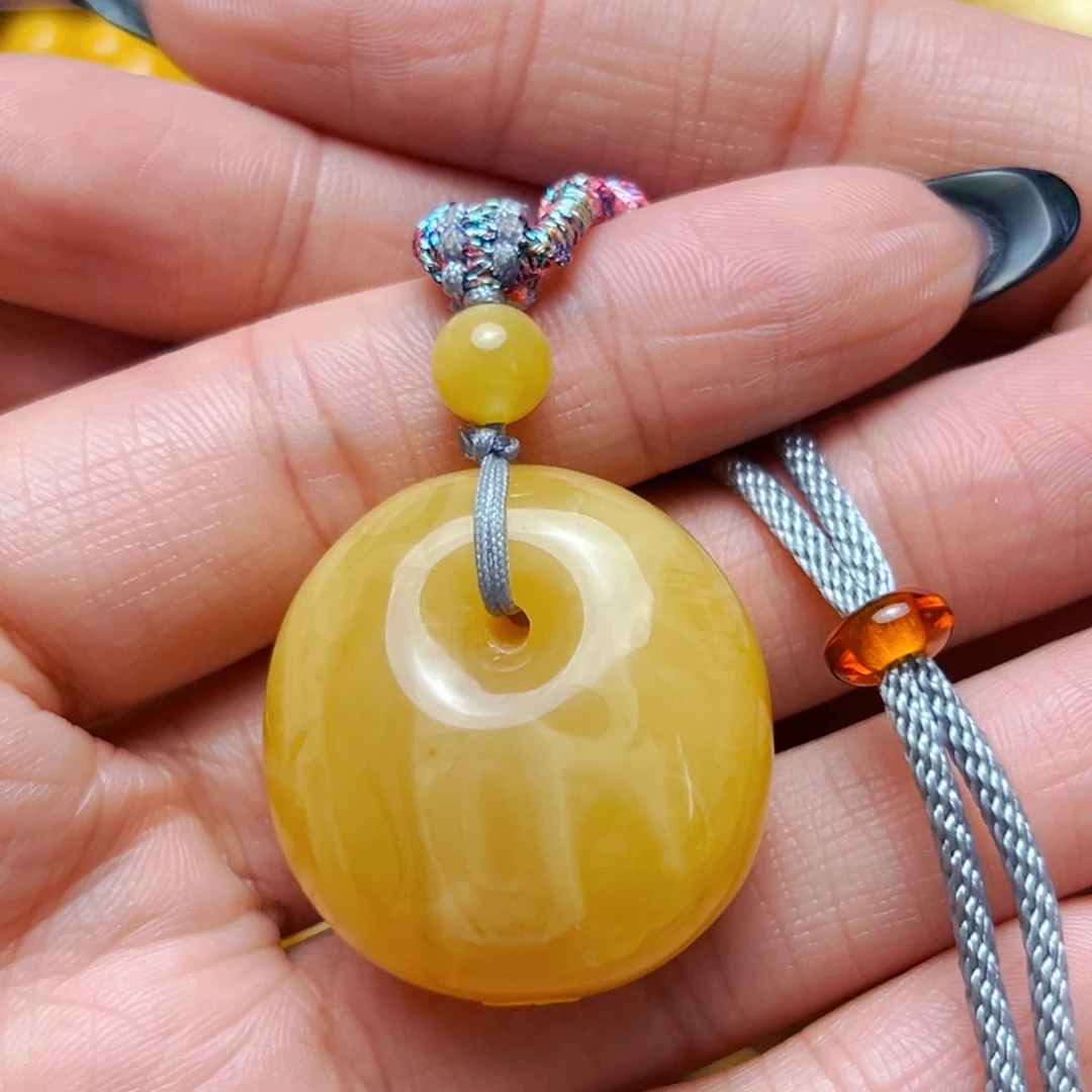 未镶嵌蜜蜡裸石30mm公主扣项链 12.41g