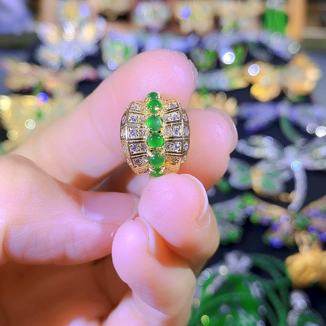 吊坠(不含链)银S925镶嵌翡翠