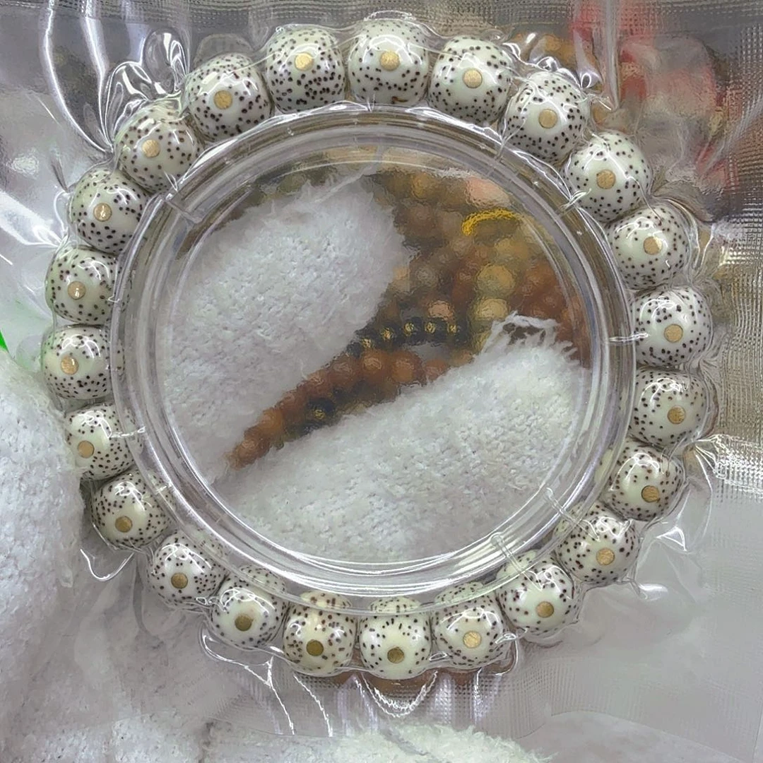 星月菩提手串13傲视原脂白星月菩提单圈10钉