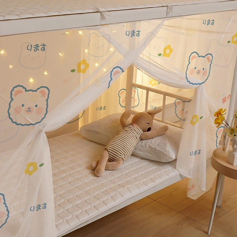 大学生宿舍专用蚊帐单人床新款上铺上下铺通用家用老式纹账防尘顶