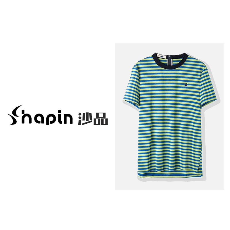 2024夏季新款女装圆领条纹短袖T恤简约百搭显瘦上衣YUN3362