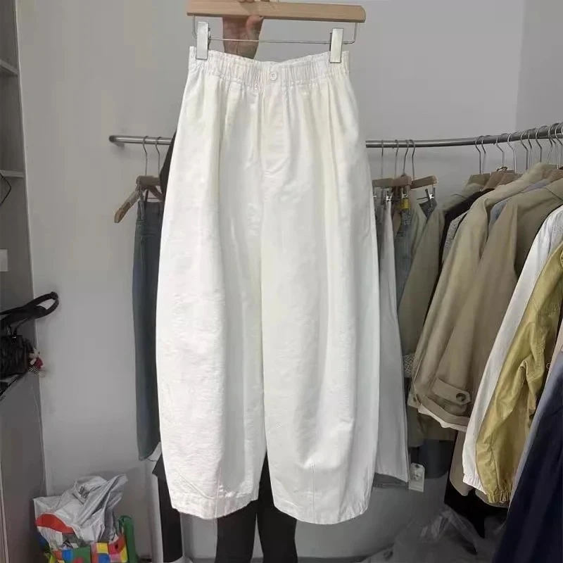 【纯棉%】秋天面料-实体品质-高腰气球裤新款宽松显瘦九分弯刀裤女