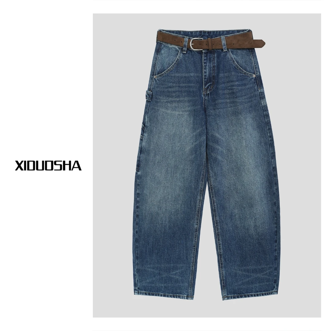 XIDUOSHA/喜朵莎原创设计款工装牛仔弯刀裤 XDS1579