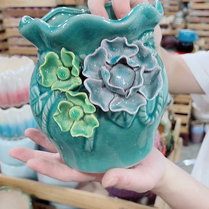 有孔，凑10元包邮陶瓷花盆发货！