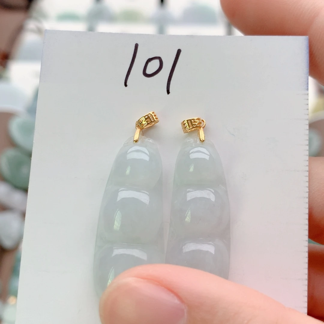 翡翠银S925镀金镶嵌颈饰吊坠