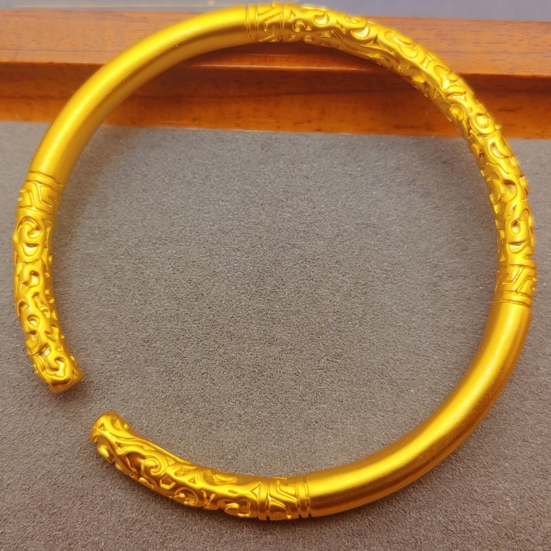 合金手镯 时尚百搭实心素圈可调节传承手镯首饰饰品复古镯子精美