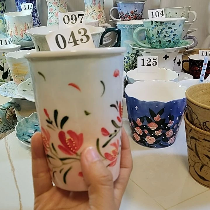 瓷杯子景德镇陶瓷釉下彩咖啡杯