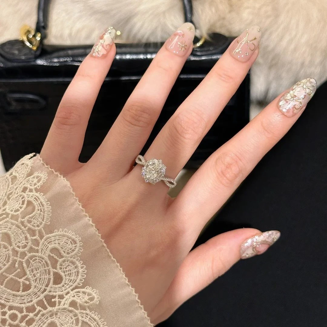 铜合金戒指 爆闪璀璨烟花戒指女生独特小众设计食指戒开口指环