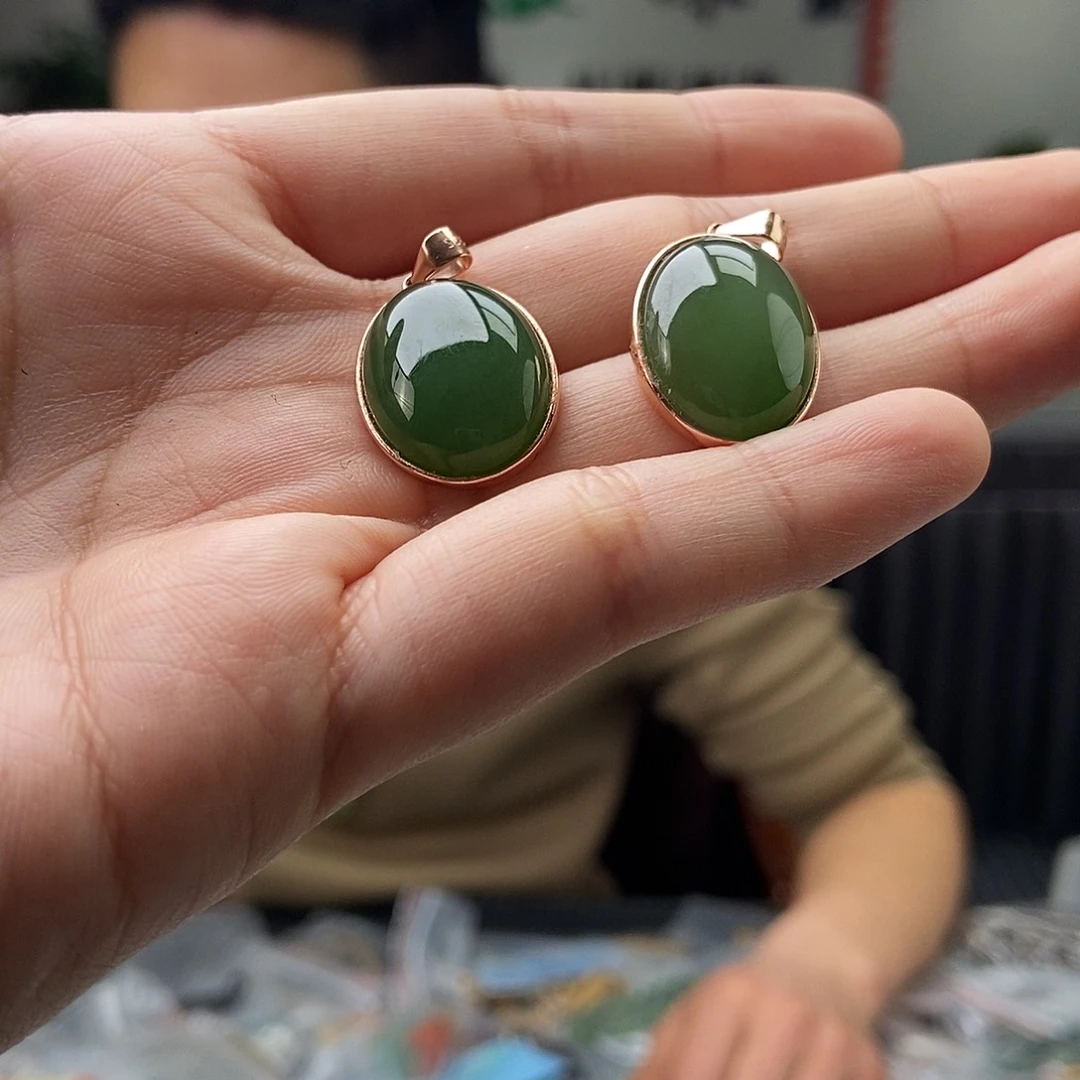 和田玉颜色多样性发拍一发一银S925镶嵌