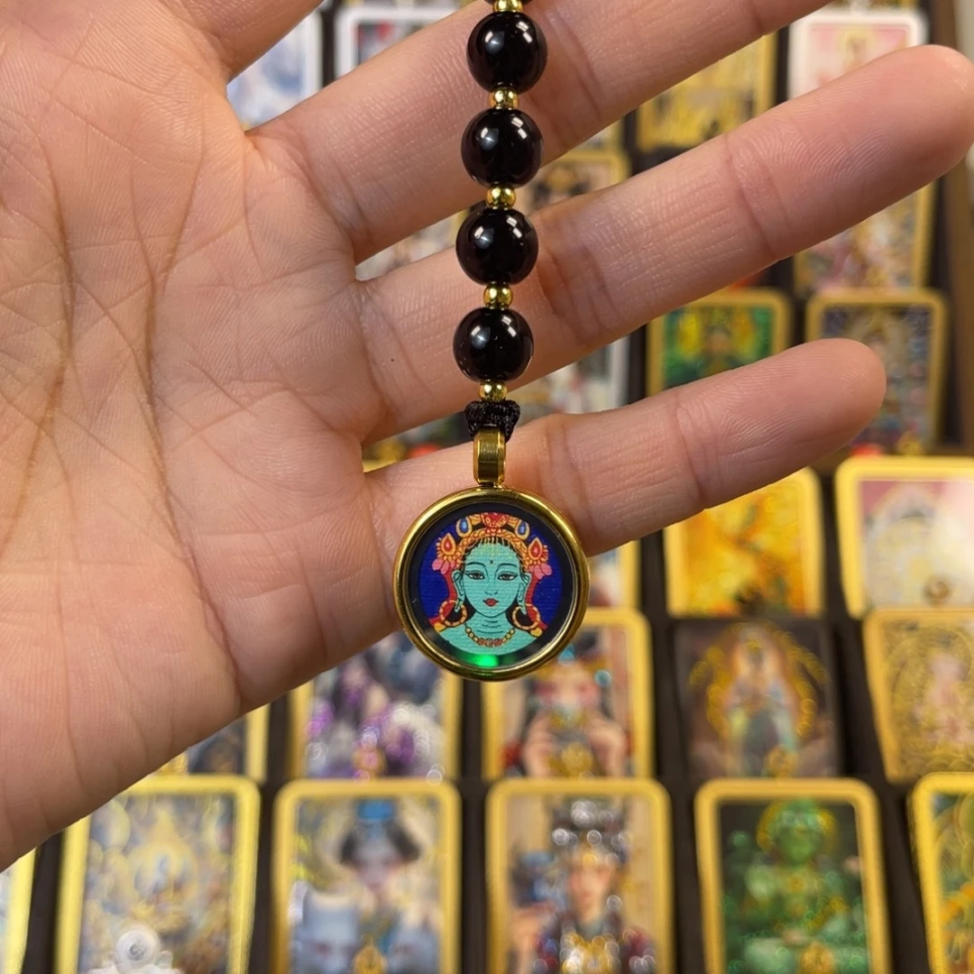 吊坠绿度母手机链