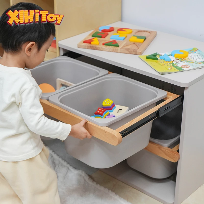 宫廷风儿童房收纳柜玩具整理箱橱柜盒子抽屉式收纳筐家用