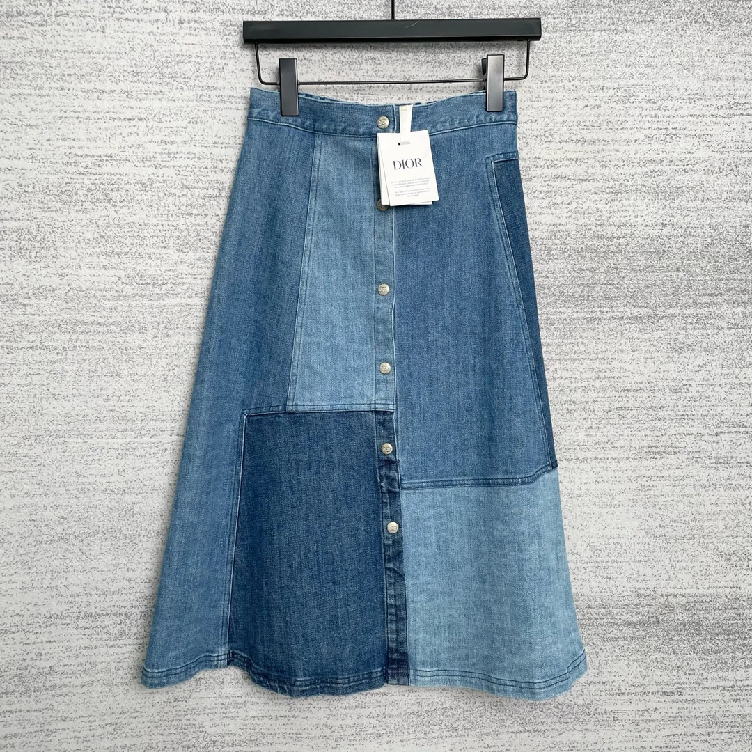 未使用 DIOR/迪奥 W118302/蓝色牛仔半裙/8码