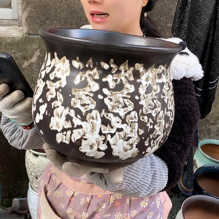 紫砂花盆正品口25高22