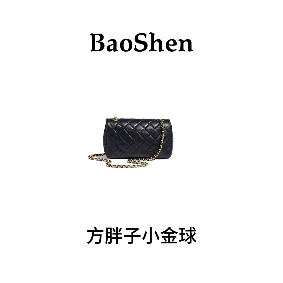 【E177】黑色方胖子小金球-新款大容量女包多功能斜挎包百搭单肩包