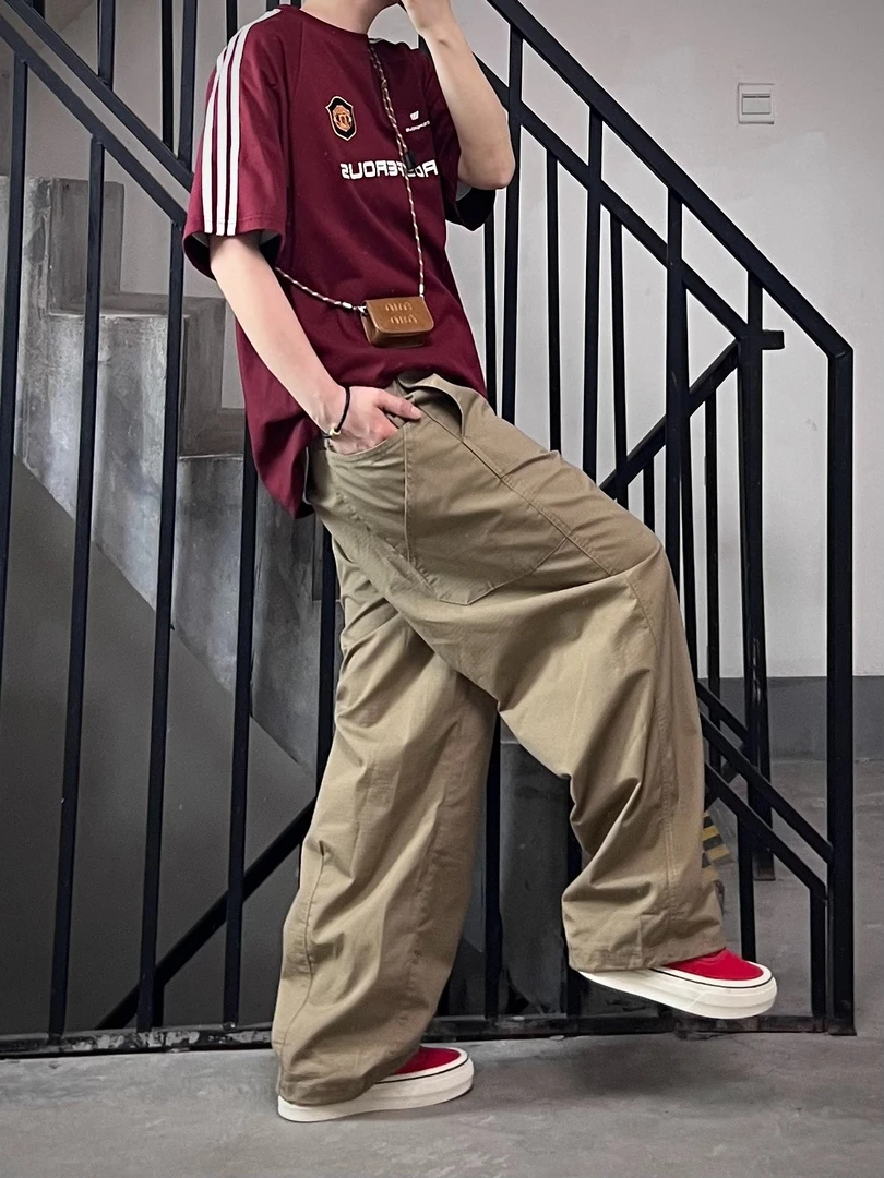 UY-日系复古工装裤紫标暗格裤脚可调节直筒百搭裤7031秋款ins裤子