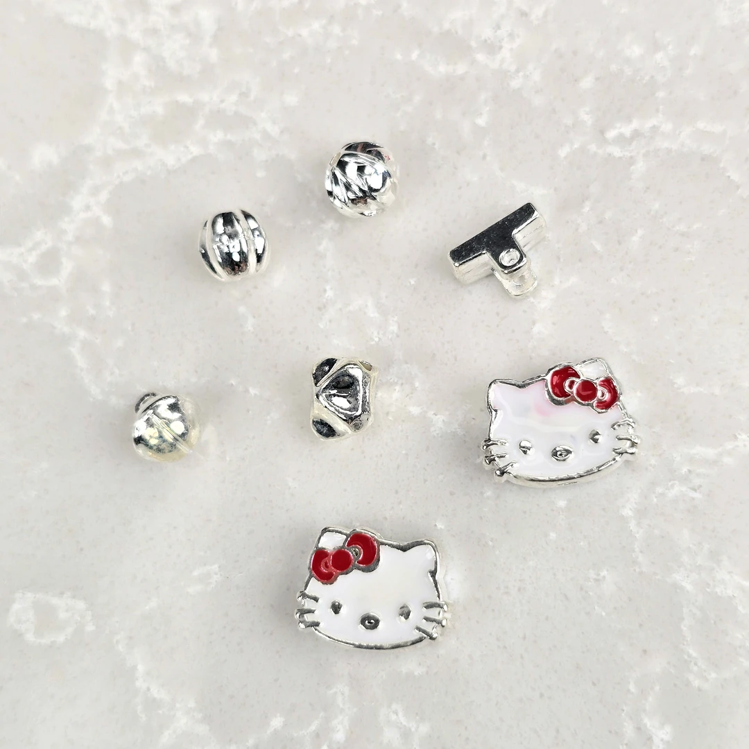 禾子家合金~亮银KT铃铛夹子~金属饰品配件手机项链钥匙扣diy手工