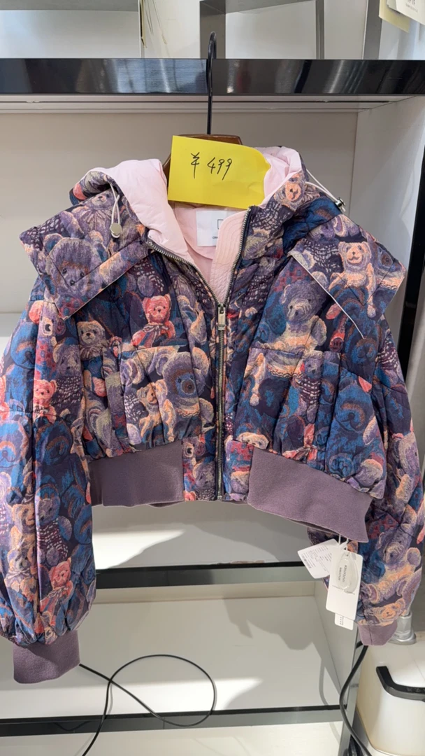 厚款修身型连加厚拼接保暖带帽冬季迷彩时尚印花