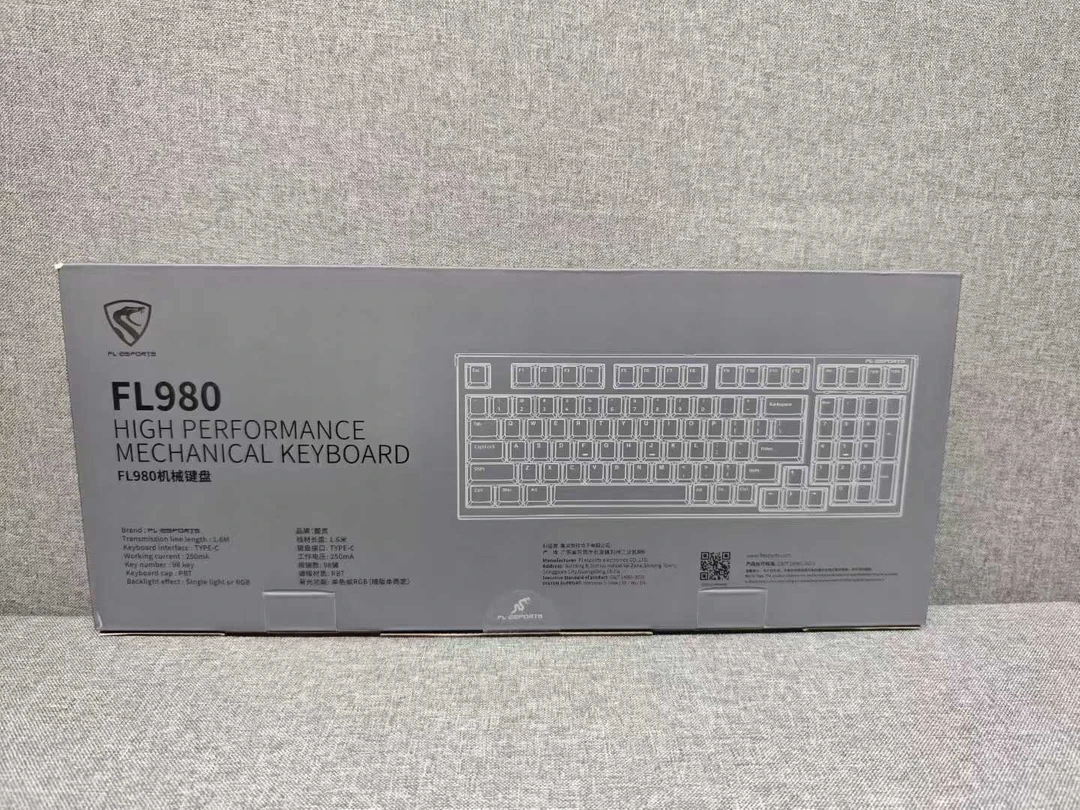 准新品 FL·ESPORTS/腹灵 FL980有线机械键盘RGB等效98配列