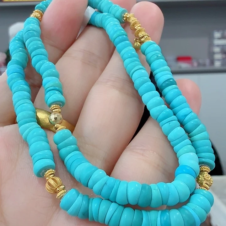 绿松石18K金镶嵌珠宝奇石