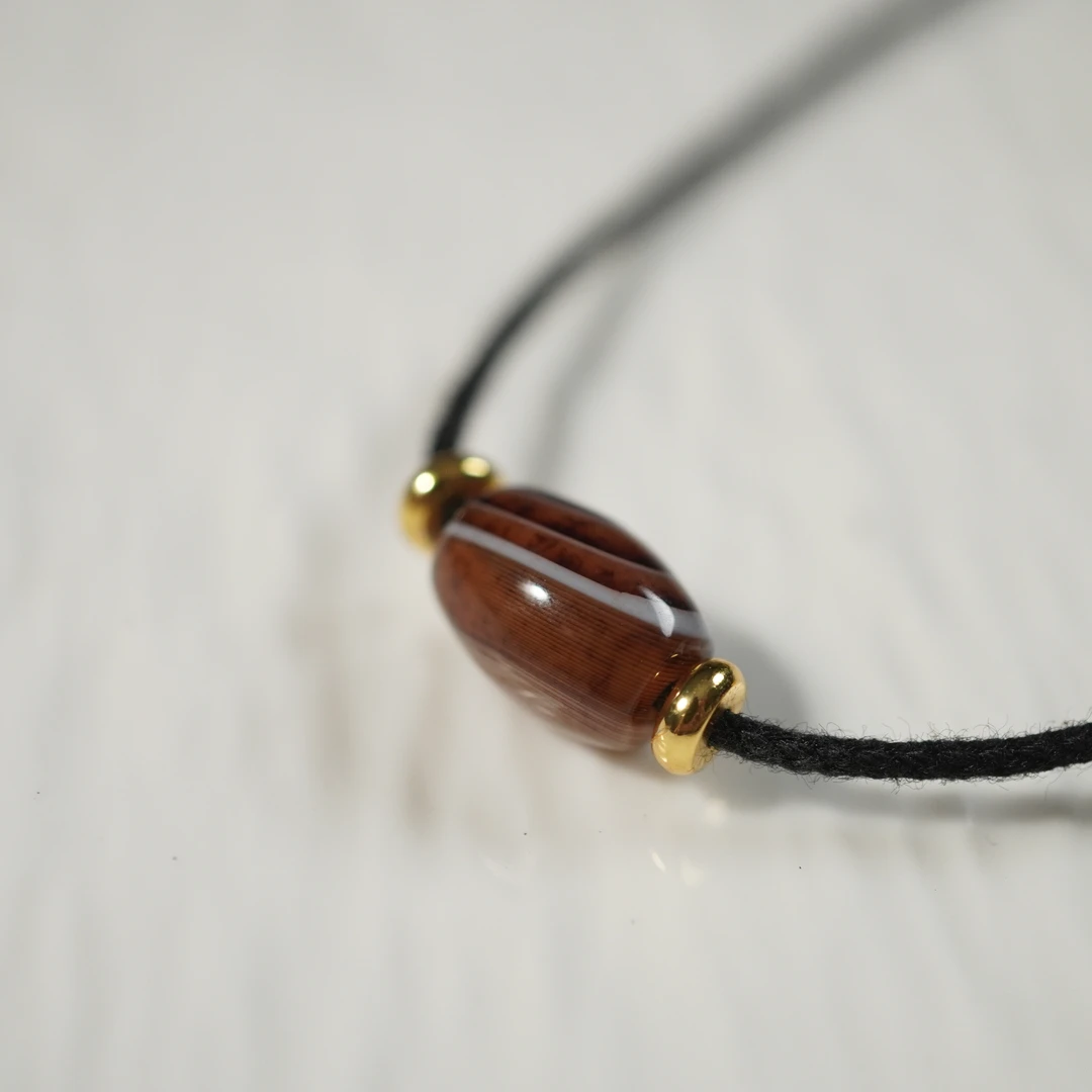 【聽風記出品】文玩配饰缠丝玛瑙单珠