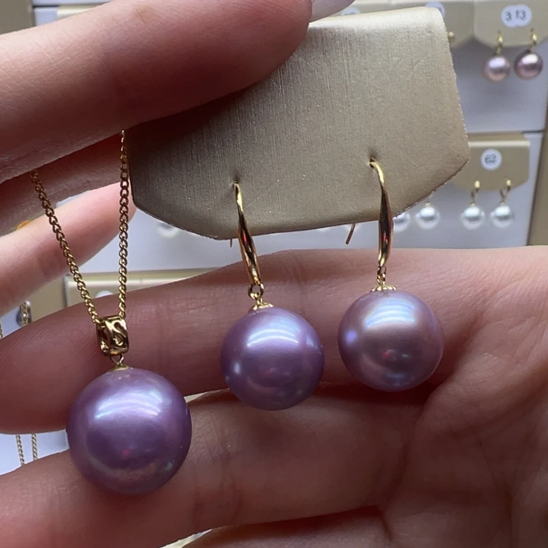 淡水珍珠吊坠(赠链)18K金镶嵌