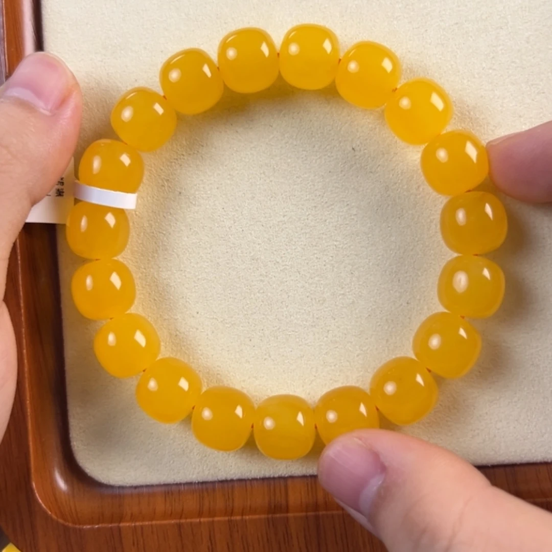 琥珀未镶嵌手链20g焦皮同料老型12mm tt