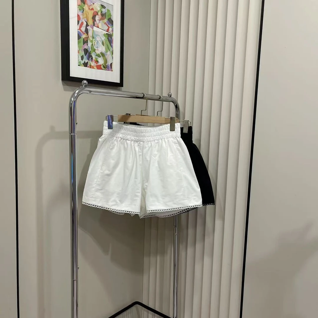 欧货花边松紧腰短裤017