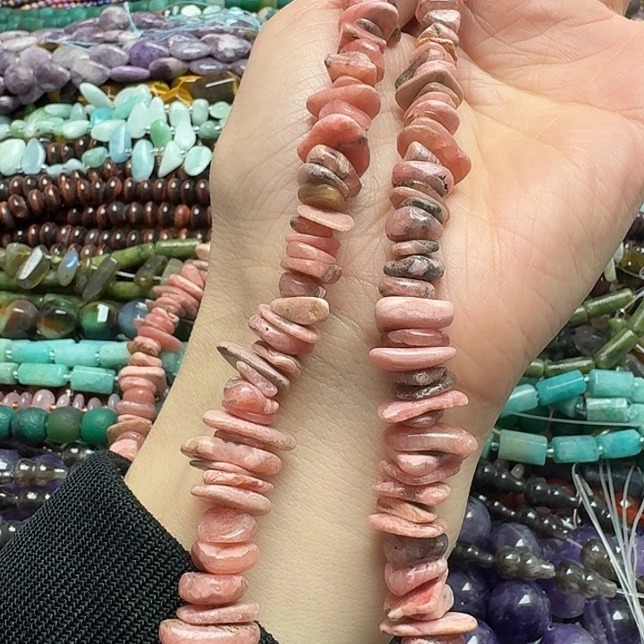 玛瑙/玉髓未镶嵌珠宝半成品一条10mm红纹石