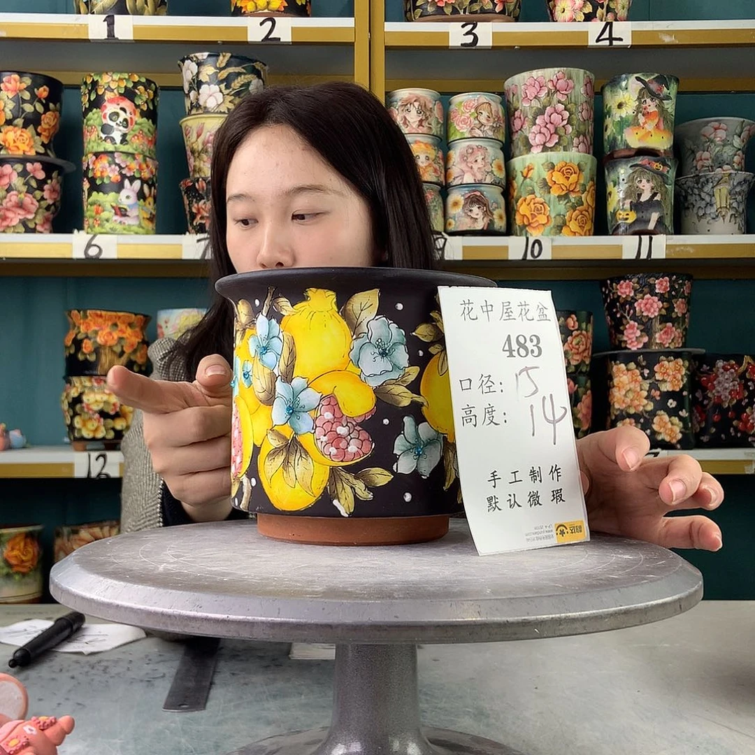 陶景德镇手工花盆483