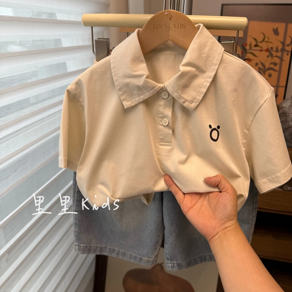 男女童短袖polo衫夏季翻领儿童女孩洋气半袖T恤夏装上衣