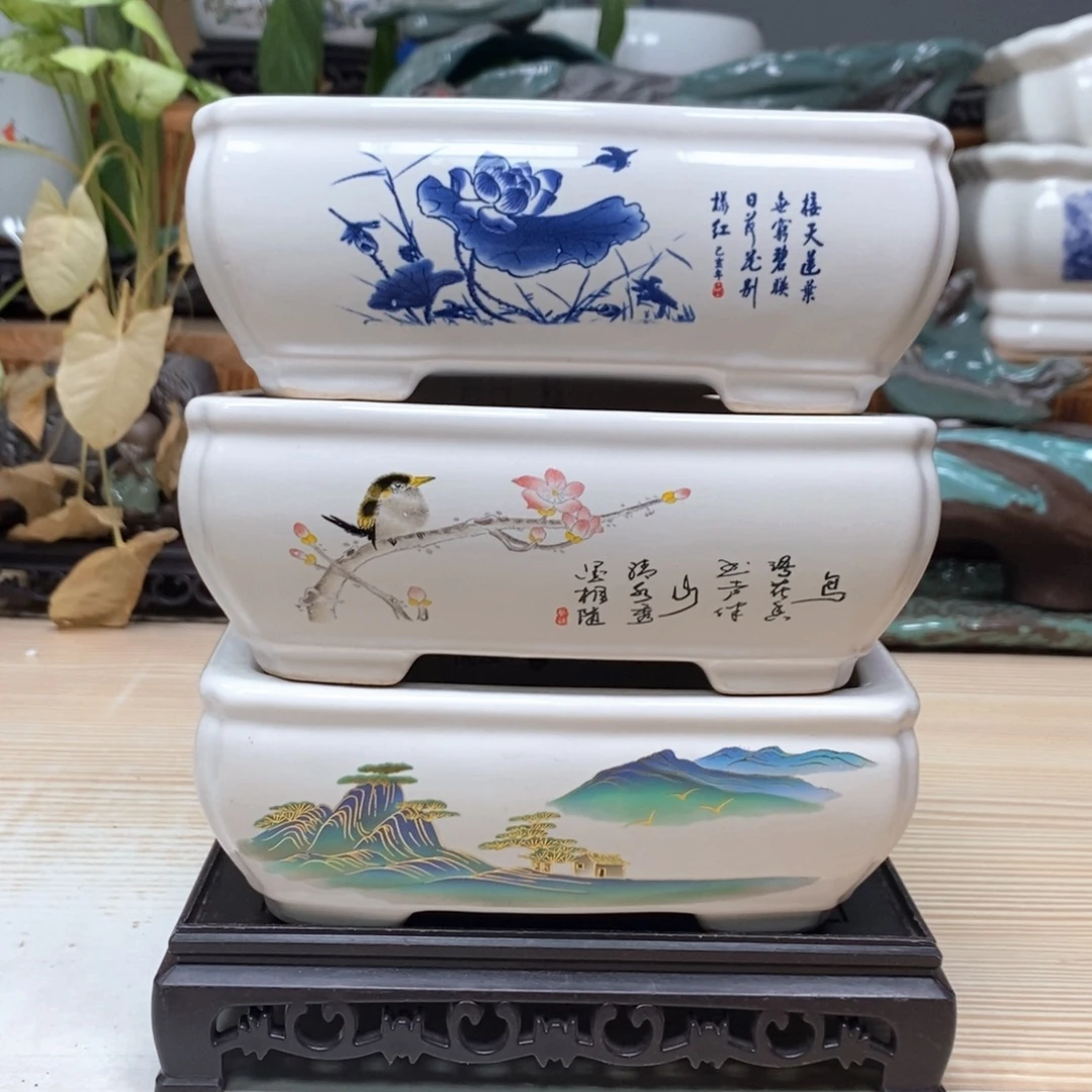 紫砂花盆陶瓷艺术花盆陶瓷
