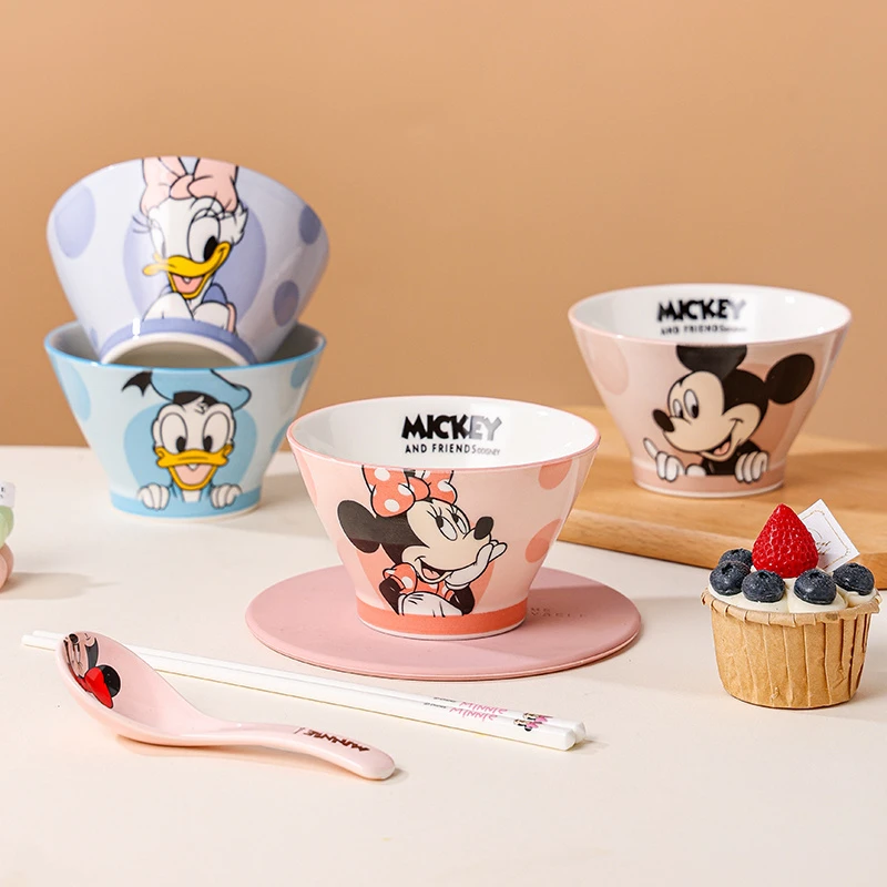 Disney迪士尼5英寸斗笠碗-乐悠(米奇米妮唐老鸭黛丝)(4个混装)-无