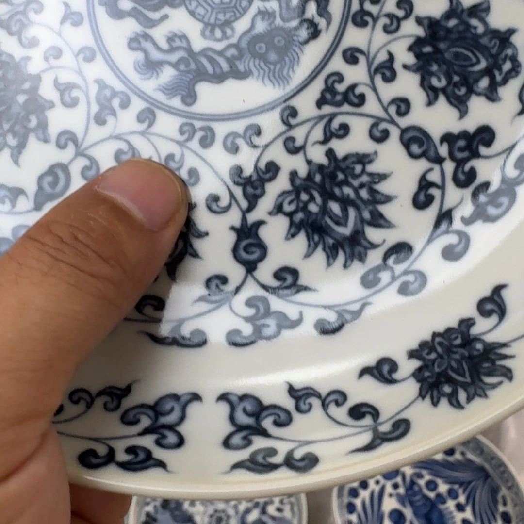 杯青花缠枝莲大壶承